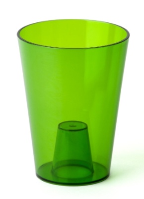 Ваза для орхидей 125x165мм 1.2 л прозрачно-зеленая Технопластик