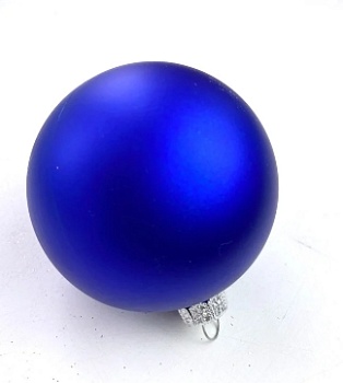 Шар новогодний матовый 100мм синий, (4шт) GreenTerra