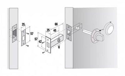 Задвижка межкомнатная Palladium 101 CP