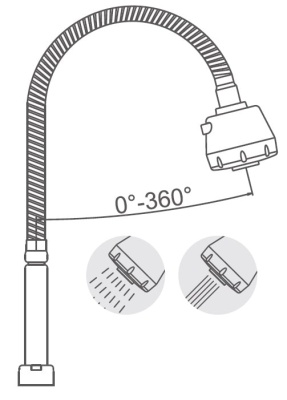Излив гибкий к смесителю для кухни L7501 LEDEME