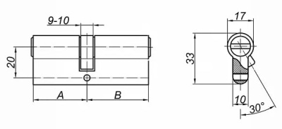 Цилиндровый механизм ZN 80 C ET SN Palladium
