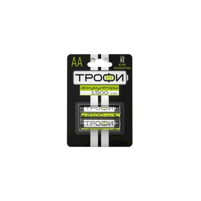 Элемент питания (батарея аккумуляторная) никель-металлгидридный ТРОФИ HR6-2BL 1500 mAh