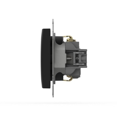 Розетка 1-ая Zena-Vega вантаблэк с заземлением EL-BI 609-014800-215