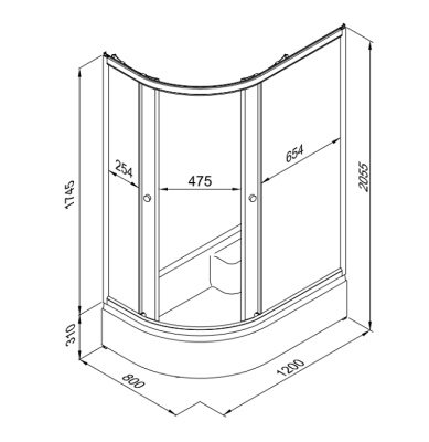 Душевой уголок Triton Коралл B 120x80 правый, с поддоном