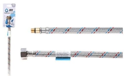 Подводка гибкая для воды иголка м10 короткая - гайка 1/2, 100см (AVE203100) AV Engineering