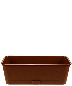 Ящик балконный Прованс, 57x17x13см, 9.5 л, терракот с поддоном Ящик балконный Прованс, 57x17x13см, 9.5 л, терракот с поддоном