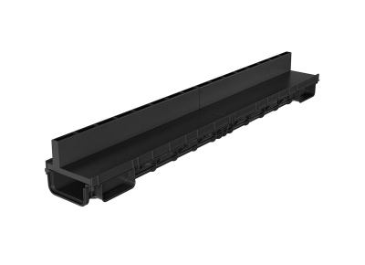 Лоток Lite 100h56 с решеткой пластиковой Slot, кл. А15 Ecoteck (черный)