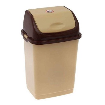 Ведро для мусора Камелия 18 л бежевый/темно-коричневый РП-1013беж