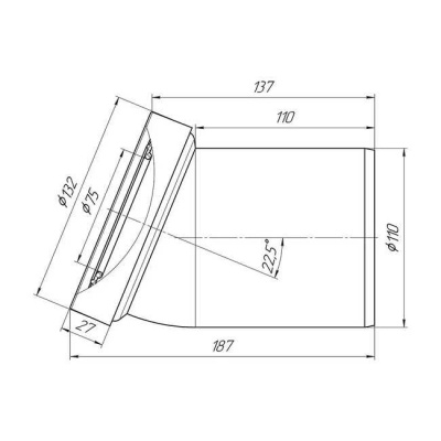 Труба фановая 110 х 22.5° W2220
