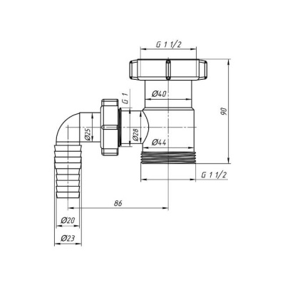 Отвод для стиральной машины 1 1/2'' АНИ Пласт M110