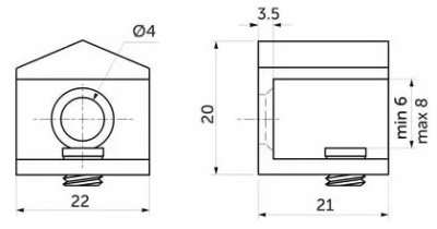 Полкодержатель для стекла 6-8мм AK106 хром AKS