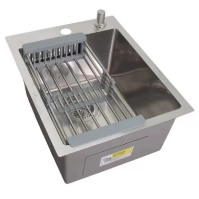 Мойка кухонная WW34050D сатин, с сифоном, коландером и дозатором, Wisent