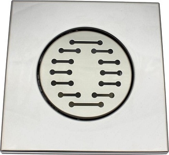 Сливной трап вертикальный D50 решетка нержавеющая сталь, 15х15 см, Aquant ST2115-36-MR