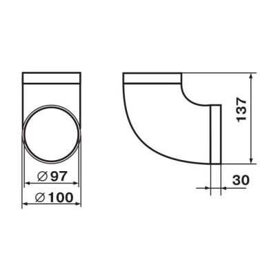 Колено круглое d100 90 градусов СЕМЬ ВЕТРОВ 121