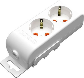 Колодка с заземлением 2 гнезда белая Mutlusan Ri-tech 001-175-210001-00-00