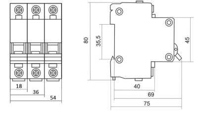 Выключатель нагрузки ВН32-100 1P 32А ETP