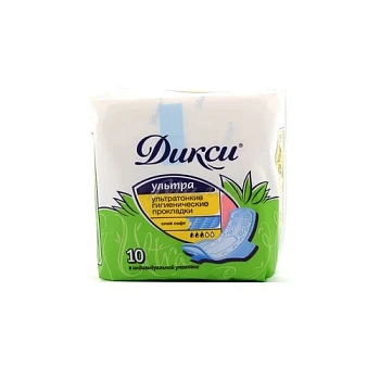 Прокладки супертонкие женские гигиенические (10 шт)  ДИКСИ Ультра