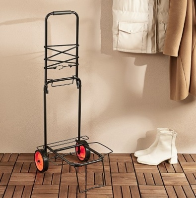 Тележка для сумок грузоподъемность 40кг, 95х35х46см, колеса d14см, черная VETTA