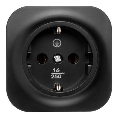 Розетка 1-ая Bailly с заземлением LEIDEN ELECTRIC (черный)