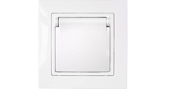 РОЗЕТКА 1-я с заземлением РС16-356, с крышкой и шторками, Bylectrica