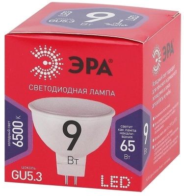 Лампа светодиодная MR16-9W-865-GU5.3 6500K ЭРА