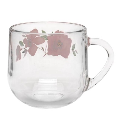 Кружка стеклянная Грамине. Акварельные цветы 300 мл Belbohemia 18с2022-50 ДЗ АкваЦветы