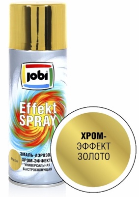 Эмаль-аэрозоль алкидная Хром-эффект золото JOBI, 520 мл