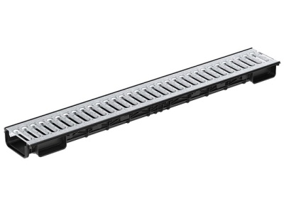 Лоток водоотводный Ecoteck Lite 100h56 с решеткой стальной кл. А15