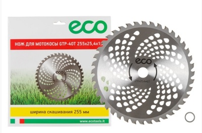 Нож для мотокосы 255х1.3x25.4 мм, 40 зубьев, ECO GTP-40T