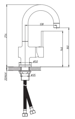Смеситель для умывальника Single SG 26 VODA