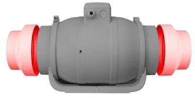 Вентилятор канальный TYPHOON d100  мм двухскоростной с таймером ERA PRO