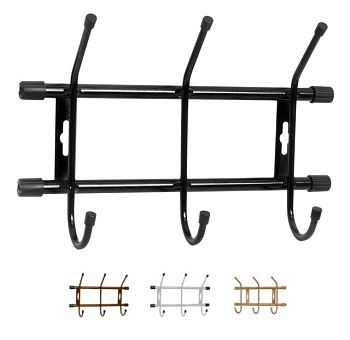 Вешалка настенная металлическая 285х180х67мм (цвета в ассортименте) ВН3 NIKA