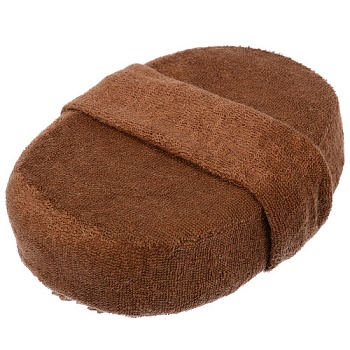 Мочалка из рами, объемная, овальная с хлопком, 10х15х5см, Банные штучки 40360