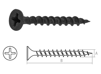 Саморез для ГКЛ 3.5х45, крупный шаг, 500 шт, ZAбей!