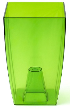 Ваза для орхидей 125x125x195 мм 2 л прозрачно-зеленый Optimplast