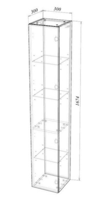 Шкаф-пенал 09.22н.300.PVC (золотой мрамор) GARDA