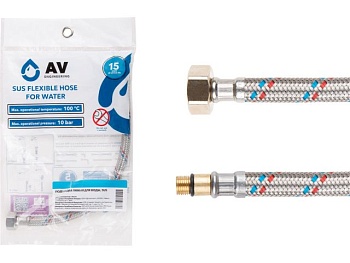 Подводка гибкая, SUS, иголка м10 короткая - гайка 1/2