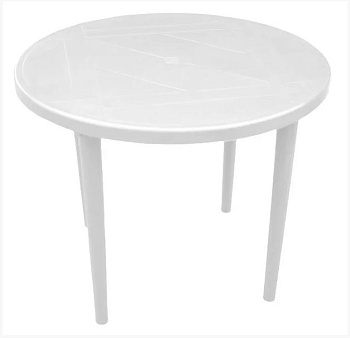 Стол круглый d90×71 см (Белый), 130-0022 Стандарт Пластик