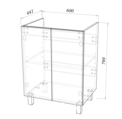 Тумба напольная GARDA GRADO 107-600 под умывальник Астория 600