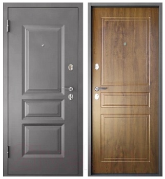Дверь входная металлическая МАРС 6 2050x860 левая, Mocco 999 / Дуб тёмный ПФ-031 Промет