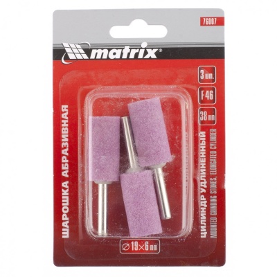 Шарошка абразивная цилиндр 19x38x6 мм F46 MATRIX 3 шт