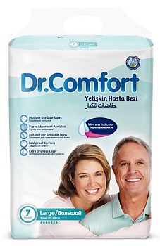 Подгузники для взрослых Large 100-150см Adult Diaper (7 шт), Dr.Comfort