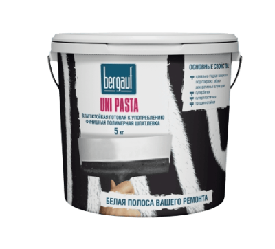 Шпатлевка финишная лето-зима, полимерная Bergauf Uni Pasta (5 кг)