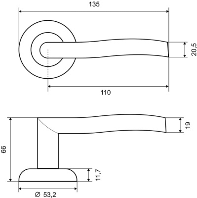 Дверная ручка FZ 02 SN Фабрика замков