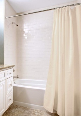 Занавеска для ванной 180х180 см, бежевая, Рыжий кот