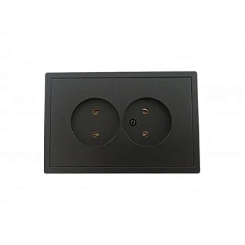 Розетка 2-ая Carre графит Bylectrica РС16-0641