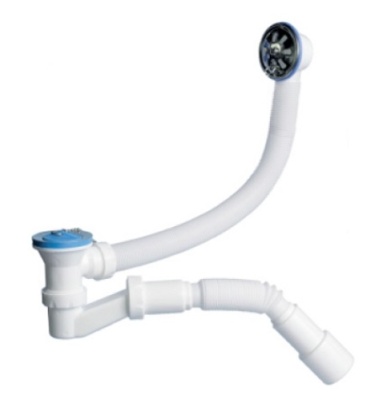 Сифон для ванны низкий h120mm с гибкой трубой 40х40/50 AVE129730 AV Engineering