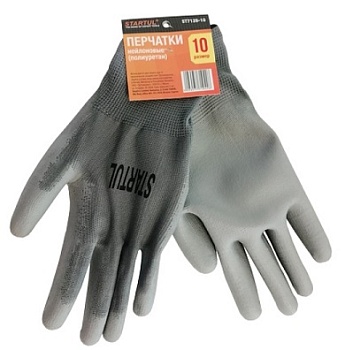 Перчатки нейлон, полиуретановое покрытие р.9 серые ST7128-9 STARTUL