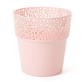 Кашпо для цветов пластмассовое розовое 13x13,5 см Rosa LA656-67 Lamela