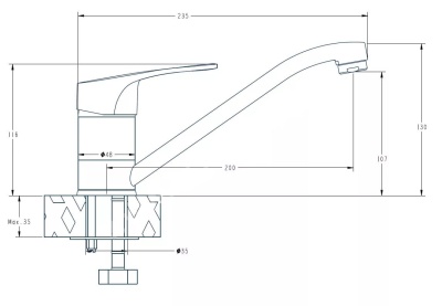 Смеситель для кухни Lucky LY 05 ESKO